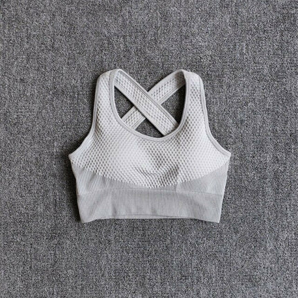 6 Colors Yoga Sport Bra Sexy Back Padded Cross Straps Top Shockproof