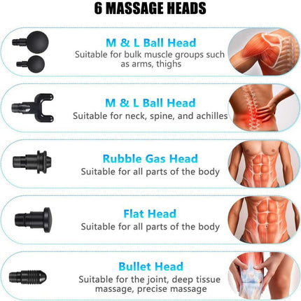 30 Speeds Premium 6 Heads  Handheld Massager