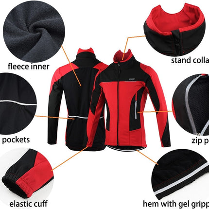 Men Winter Cycling Jacket Set Windproof Waterproof Thermal Sportswear