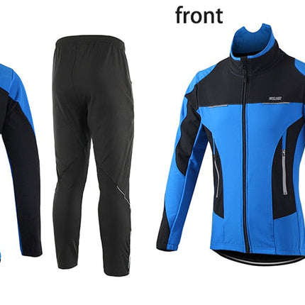 Men Winter Cycling Jacket Set Windproof Waterproof Thermal Sportswear