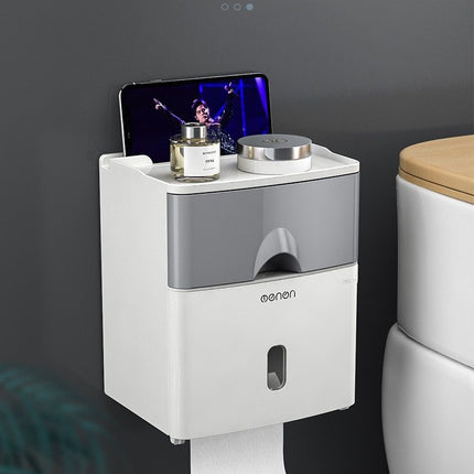 Multifunction Toilet Paper Holder Waterproof Toilet Tissue Storage Box
