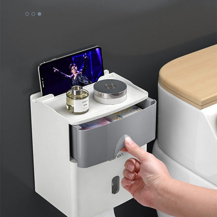 Multifunction Toilet Paper Holder Waterproof Toilet Tissue Storage Box