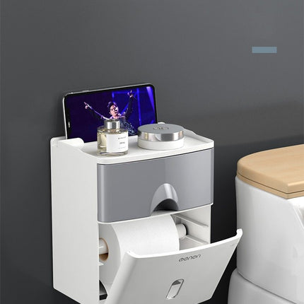 Multifunction Toilet Paper Holder Waterproof Toilet Tissue Storage Box