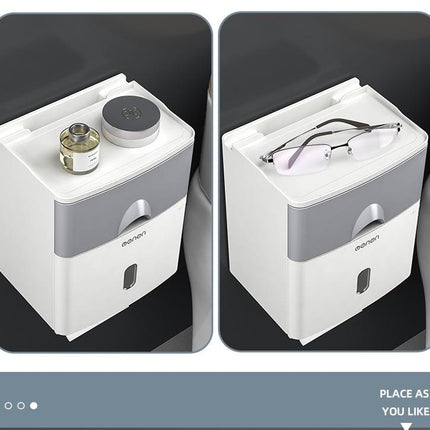 Multifunction Toilet Paper Holder Waterproof Toilet Tissue Storage Box