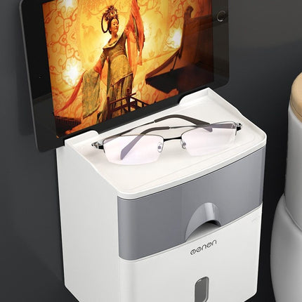 Multifunction Toilet Paper Holder Waterproof Toilet Tissue Storage Box