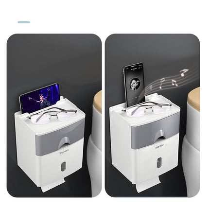 Multifunction Toilet Paper Holder Waterproof Toilet Tissue Storage Box