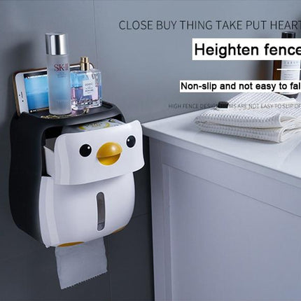Creative Penguin Toilet Roll Paper Holder Waterproof Wall Mounted