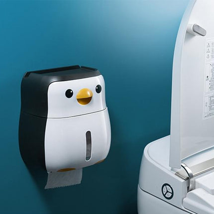 Creative Penguin Toilet Roll Paper Holder Waterproof Wall Mounted