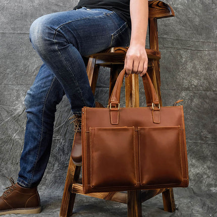The Dagmar Leather Briefcase | Vintage Leather Messenger Bag