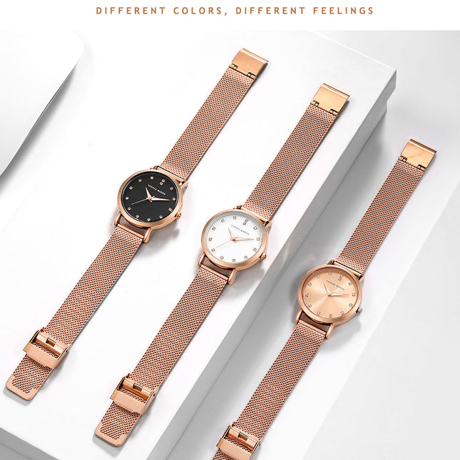 Quartz Movement High Quality Ladies Watches Stainless Steel Mesh Strap