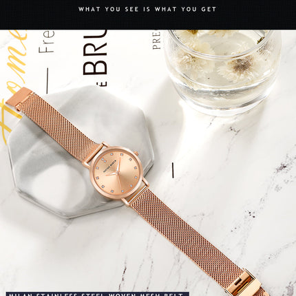 Quartz Movement High Quality Ladies Watches Stainless Steel Mesh Strap