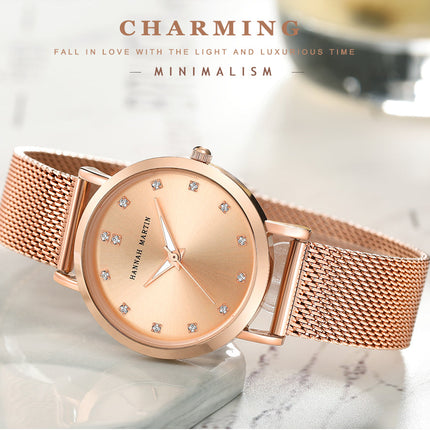 Quartz Movement High Quality Ladies Watches Stainless Steel Mesh Strap