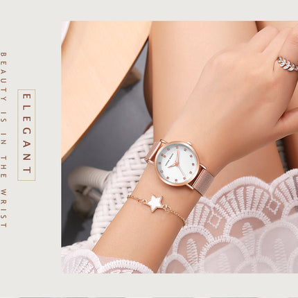 Quartz Movement High Quality Ladies Watches Stainless Steel Mesh Strap