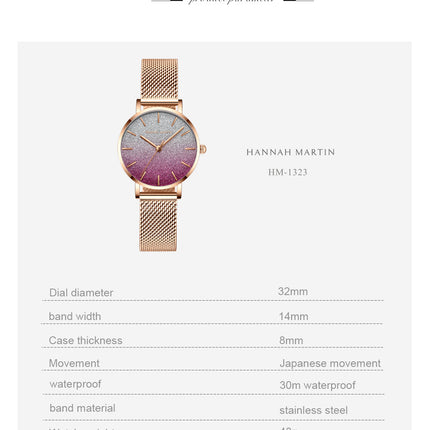 Women watch Japanese quartz top brand Luxury Waterproof Simple Casual