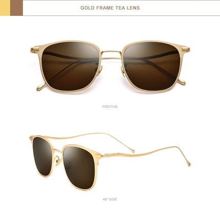 Pure Titanium Sunglasses Men New Fashion Retro Vintage Square High