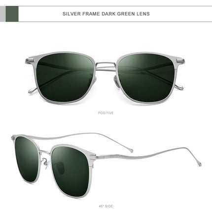 Pure Titanium Sunglasses Men New Fashion Retro Vintage Square High