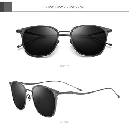 Pure Titanium Sunglasses Men New Fashion Retro Vintage Square High
