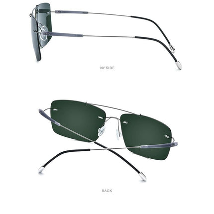 Titanium Alloy TR90 Rimless Sunglasses Men New Ultralight Screwless