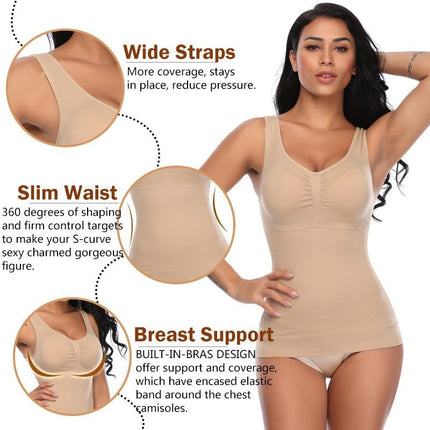 Tank Tops for Women with Built in Bra Shelf Bra Casual Wide Strap