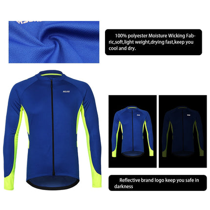 Men Long Sleeve Cycling Jersey Quick Dry Bicycle Shirts  Mountain Bike