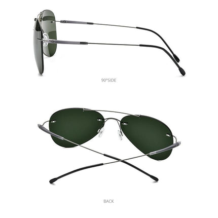 Titanium Alloy TR90 Rimless Sunglasses Men New Ultralight Screwless