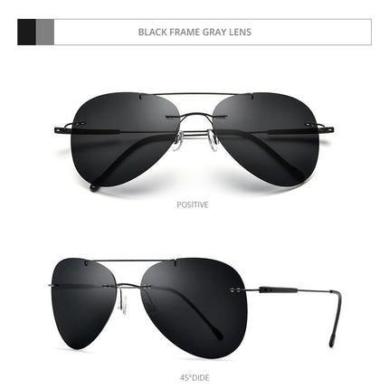 Titanium Alloy TR90 Rimless Sunglasses Men New Ultralight Screwless