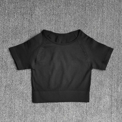 Women Yoga Shirts Short Sleeve Crop Top Gym Tops Fitness Running