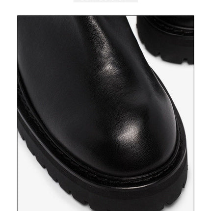 Woman‘s Over The Knee Boots Genuine Leather Zipper Elasticity