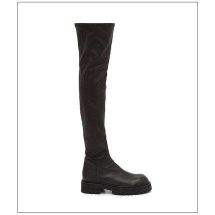 Woman‘s Over The Knee Boots Genuine Leather Zipper Elasticity