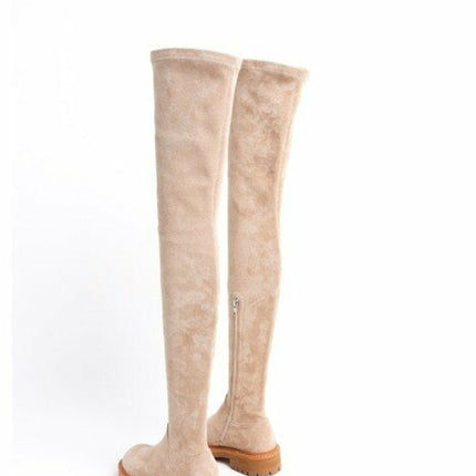 Woman‘s Over The Knee Boots Genuine Leather Zipper Elasticity