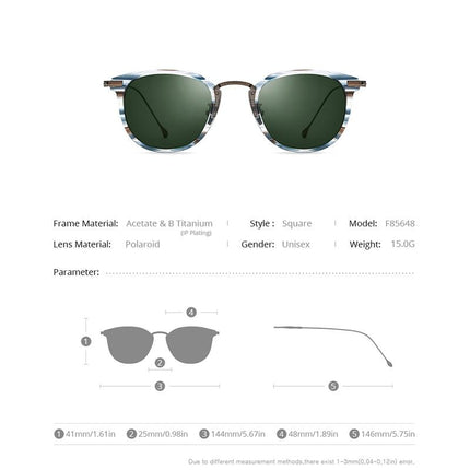 Titanium Acetate Polarized Sunglasses Men 2021 New Retro Vintage