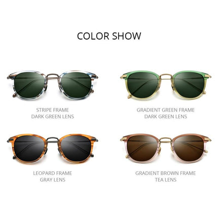 Titanium Acetate Polarized Sunglasses Men 2021 New Retro Vintage