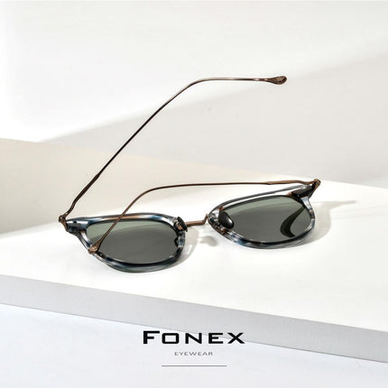 Titanium Acetate Polarized Sunglasses Men 2021 New Retro Vintage