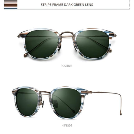 Titanium Acetate Polarized Sunglasses Men 2021 New Retro Vintage
