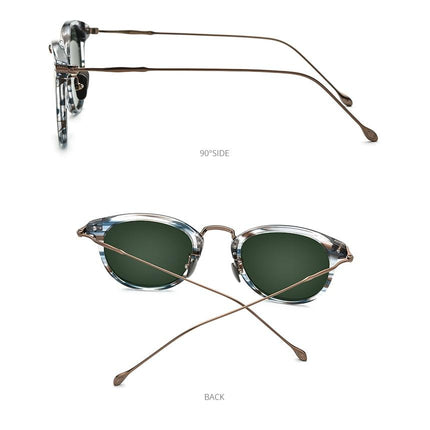 Titanium Acetate Polarized Sunglasses Men 2021 New Retro Vintage