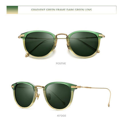 Titanium Acetate Polarized Sunglasses Men 2021 New Retro Vintage