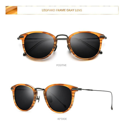Titanium Acetate Polarized Sunglasses Men 2021 New Retro Vintage
