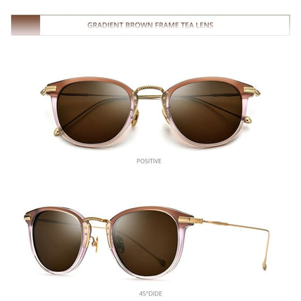 Titanium Acetate Polarized Sunglasses Men 2021 New Retro Vintage