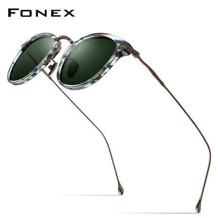 Titanium Acetate Polarized Sunglasses Men 2021 New Retro Vintage