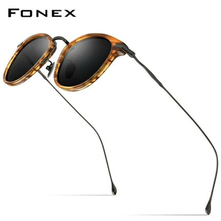 Titanium Acetate Polarized Sunglasses Men 2021 New Retro Vintage