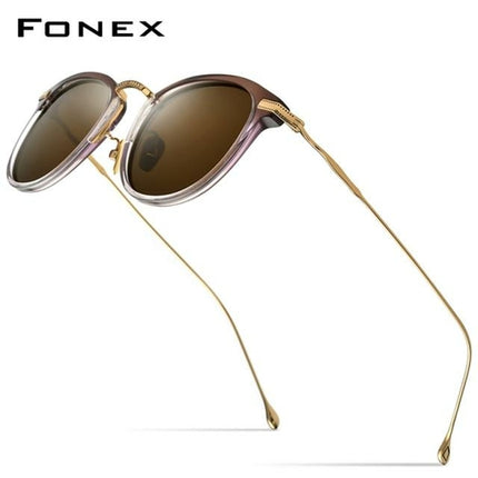 Titanium Acetate Polarized Sunglasses Men 2021 New Retro Vintage
