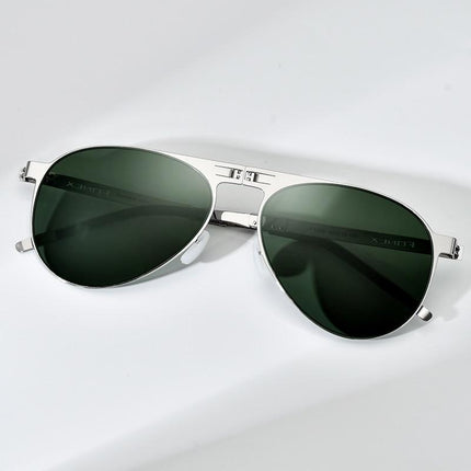 Polarized Sunglasses Men Portable Folding Pilot Sun Glasses for Man