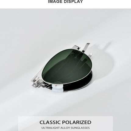 Polarized Sunglasses Men Portable Folding Pilot Sun Glasses for Man