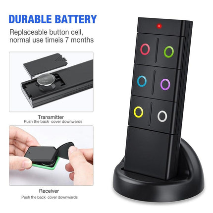 6 in 1 Wireless Key Finder Locator with 6 Receivers Remote Control