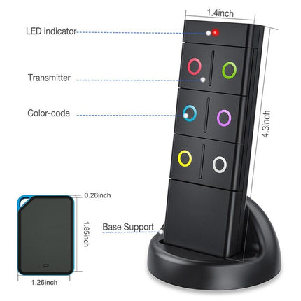 6 in 1 Wireless Key Finder Locator with 6 Receivers Remote Control