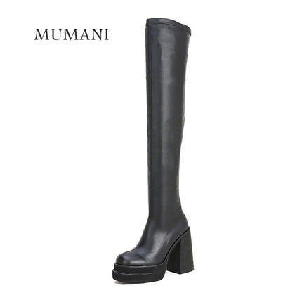 Woman‘s Over The Knee Boots Super High (8cm-up) Basic Square heel
