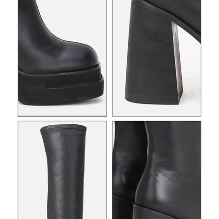 Woman‘s Over The Knee Boots Super High (8cm-up) Basic Square heel