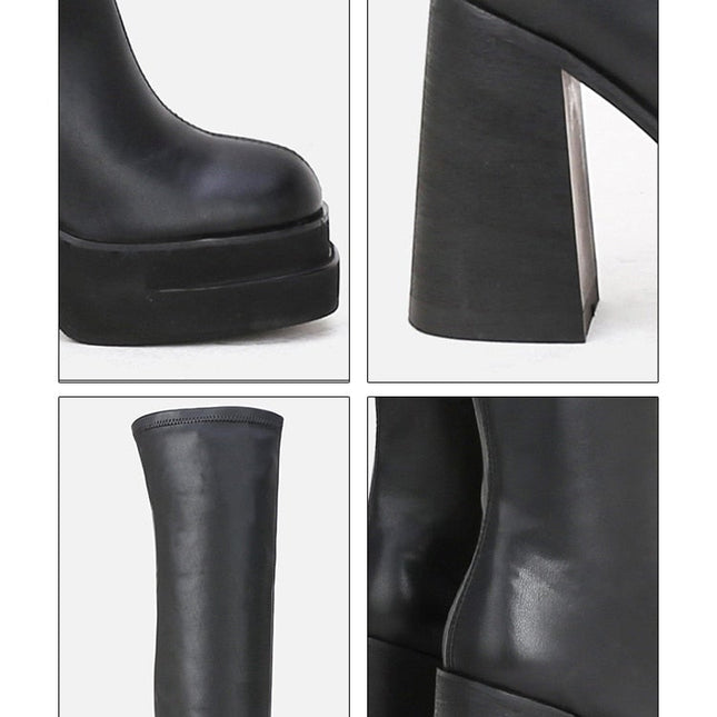Woman‘s Over The Knee Boots Super High (8cm-up) Basic Square heel