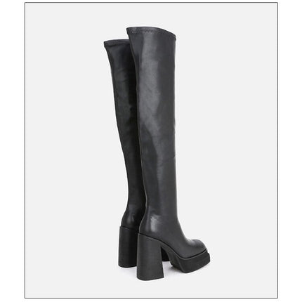 Woman‘s Over The Knee Boots Super High (8cm-up) Basic Square heel