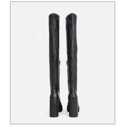 Woman‘s Over The Knee Boots Super High (8cm-up) Basic Square heel